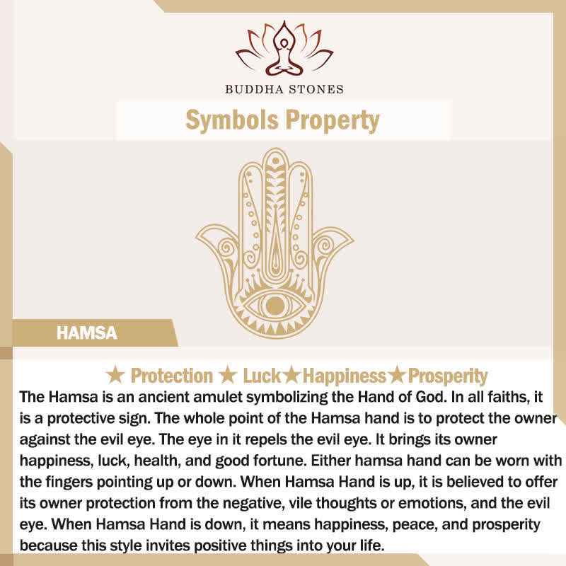 Buddha Stones Ketting met Lotus Hamsa van titaniumstaal - image 6