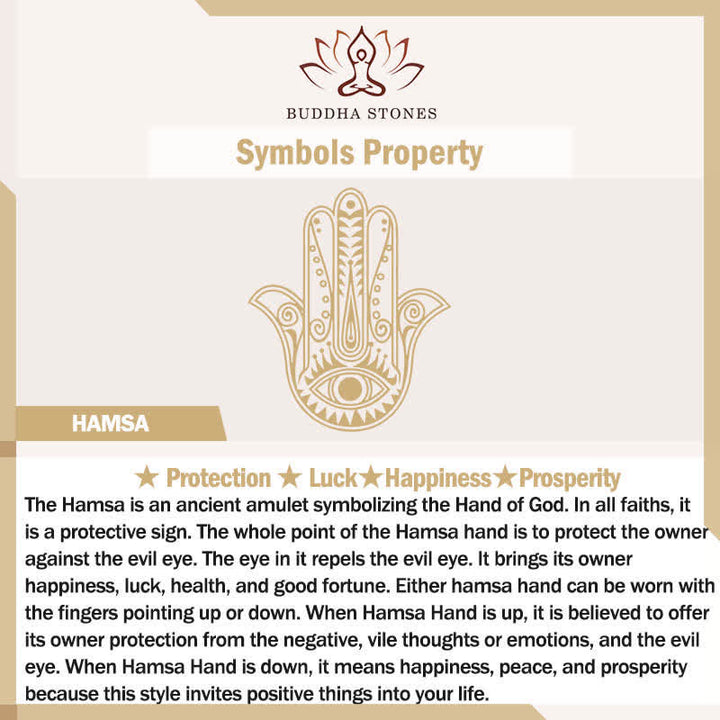 Buddha Stones Ketting met Lotus Hamsa van titaniumstaal - image 6