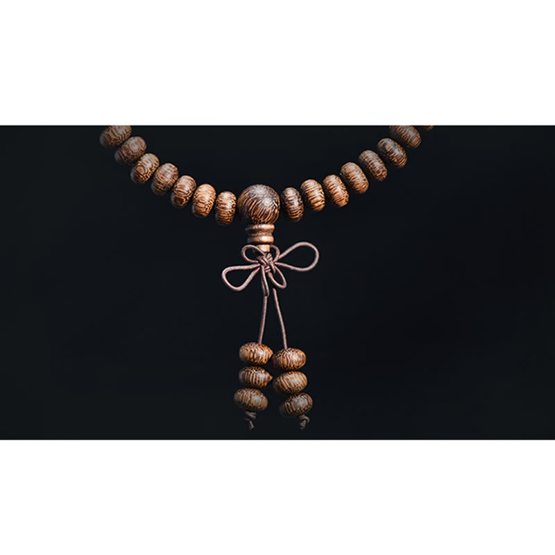 Buddha Stones Mala met 108 houten kralen met textuur voor een kalmerende energie - image 10