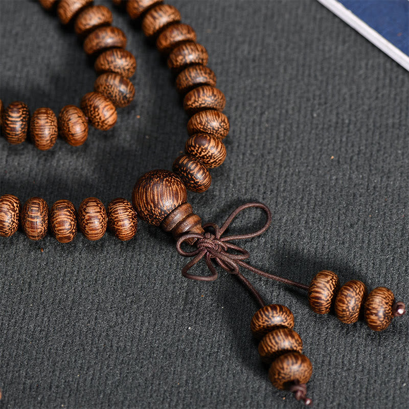 Buddha Stones Mala met 108 houten kralen met textuur voor een kalmerende energie - image 7