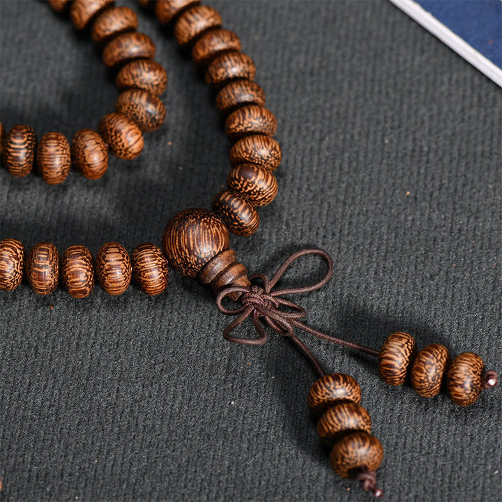 Buddha Stones Mala met 108 houten kralen met textuur voor een kalmerende energie - image 7