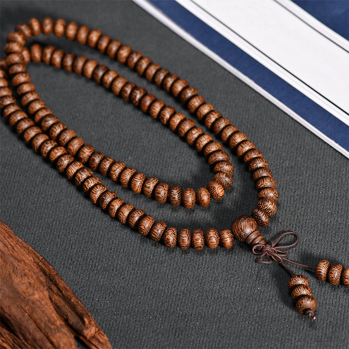 Buddha Stones Mala met 108 houten kralen met textuur voor een kalmerende energie - image 3