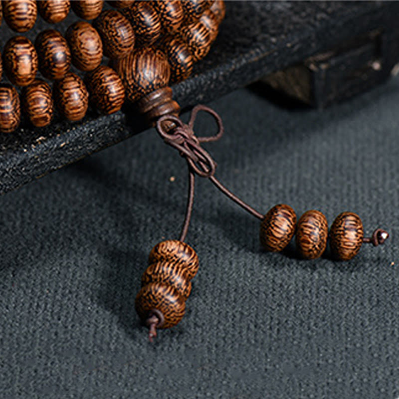 Buddha Stones Mala met 108 houten kralen met textuur voor een kalmerende energie - image 6