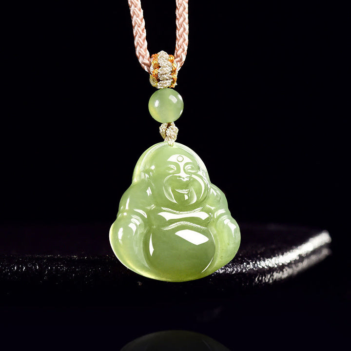 Buddha Stones Groene jade lachende Boeddha Ketting - image 2