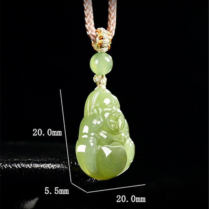 Buddha Stones Groene jade lachende Boeddha Ketting - image 7