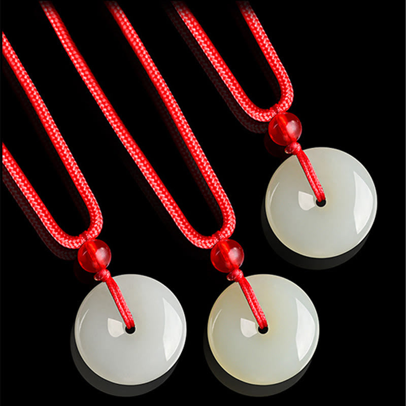 Buddha Stones Jade vredesgesp overvloed rode touw Ketting - image 3