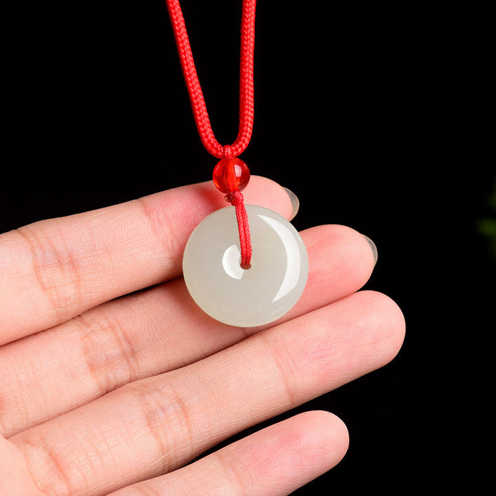 Buddha Stones Jade vredesgesp overvloed rode touw Ketting - image 4