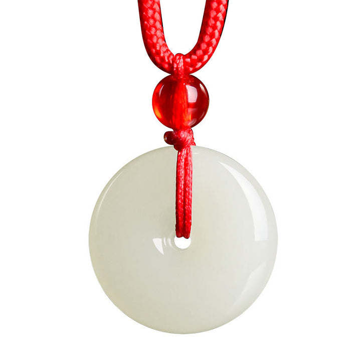 Buddha Stones Jade vredesgesp overvloed rode touw Ketting - image 10