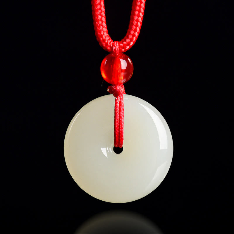 Buddha Stones Jade vredesgesp overvloed rode touw Ketting - Natuurlijke jade (kleur kan variëren) - image 0