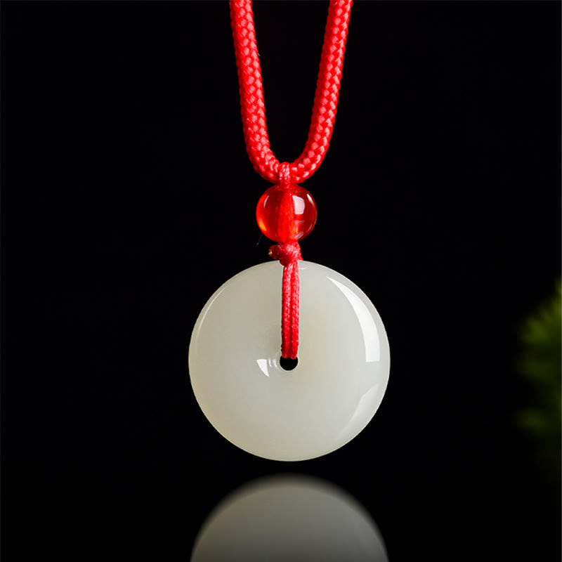 Buddha Stones Jade vredesgesp overvloed rode touw Ketting - image 8