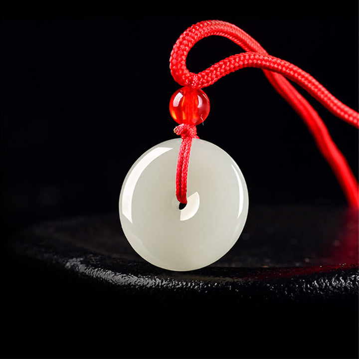 Buddha Stones Jade vredesgesp overvloed rode touw Ketting - image 2