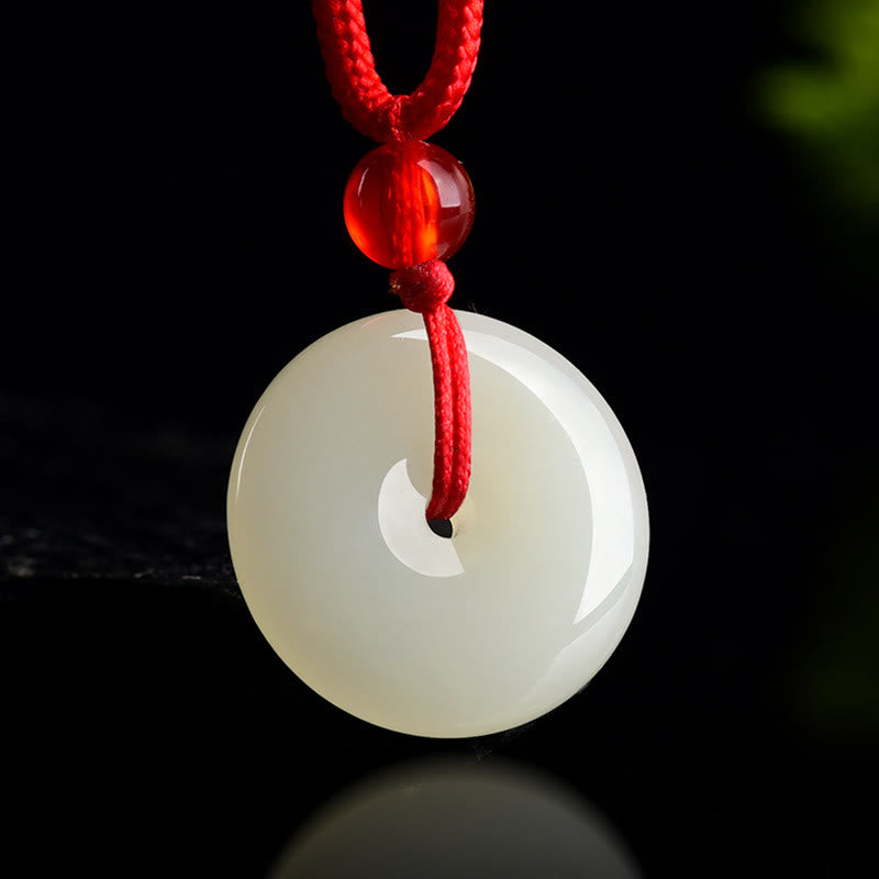 Buddha Stones Jade vredesgesp overvloed rode touw Ketting - image 1
