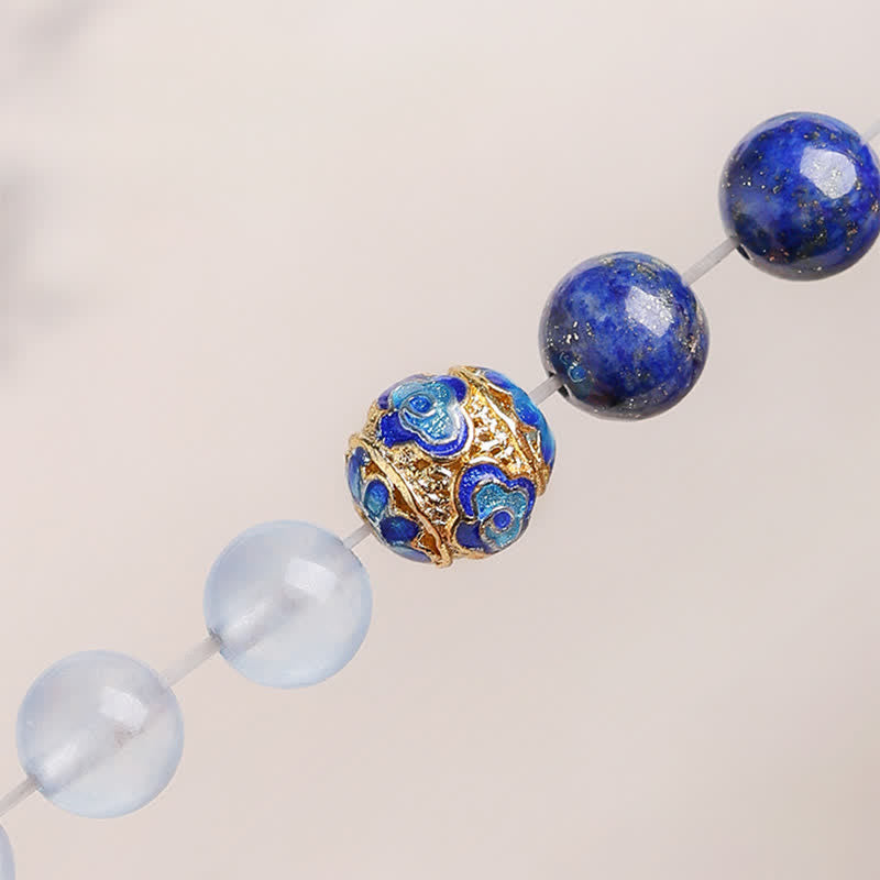Buddha Stones Lapis Lazuli Aquamarijn Rode Agaat Dubbele Wikkeling Balance Armband - image 9