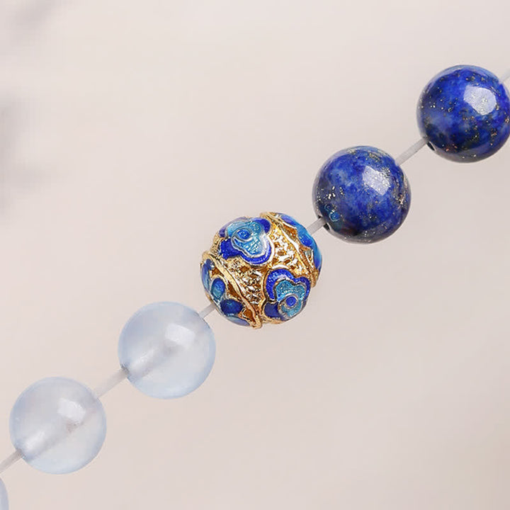 Buddha Stones Lapis Lazuli Aquamarijn Rode Agaat Dubbele Wikkeling Balance Armband - image 9