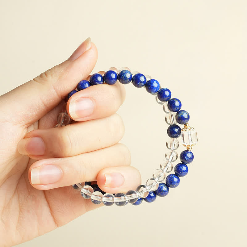 Buddha Stones Lapis Lazuli Helder Kwarts Balans Armband - image 6