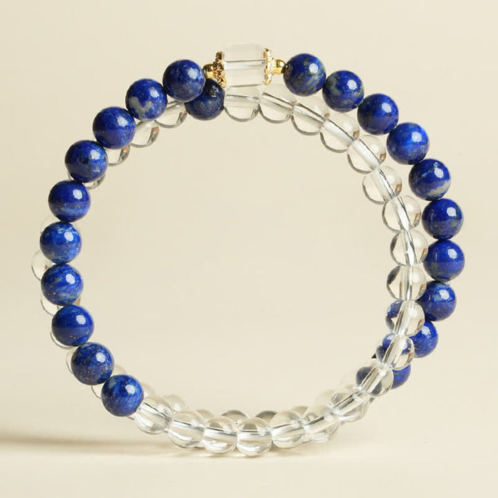 Buddha Stones Lapis Lazuli Helder Kwarts Balans Armband - image 1