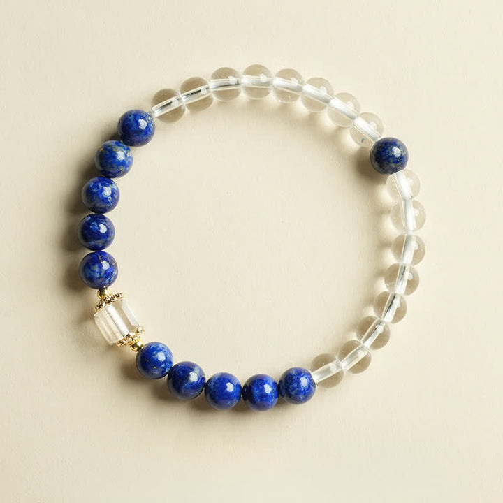 Buddha Stones Lapis Lazuli Helder Kwarts Balans Armband - Dubbele lapis lazuli-wikkeling (Polsomtrek 14-15 cm) - image 11
