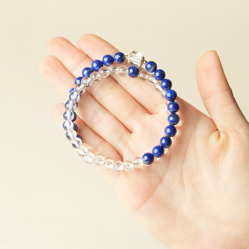 Buddha Stones Lapis Lazuli Helder Kwarts Balans Armband - image 4