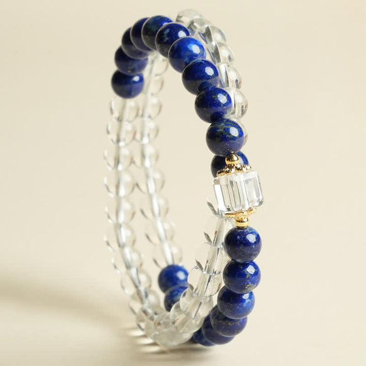Buddha Stones Lapis Lazuli Helder Kwarts Balans Armband - image 2