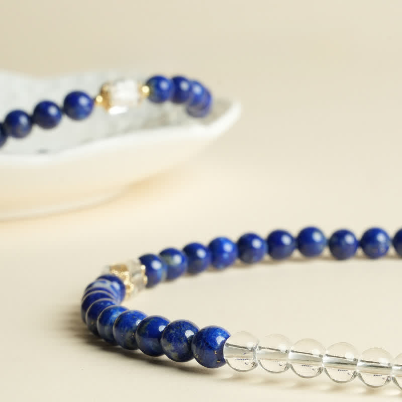 Buddha Stones Lapis Lazuli Helder Kwarts Balans Armband - image 13