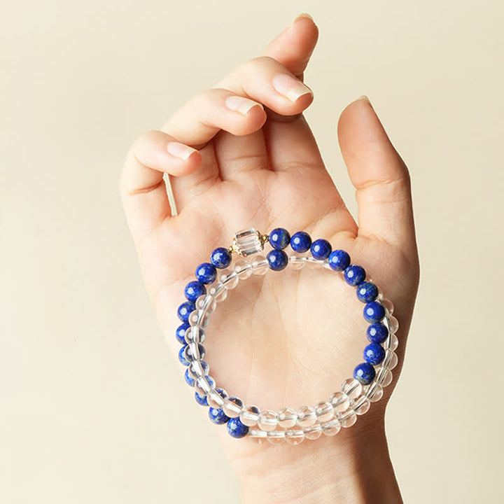 Buddha Stones Lapis Lazuli Helder Kwarts Balans Armband - image 5