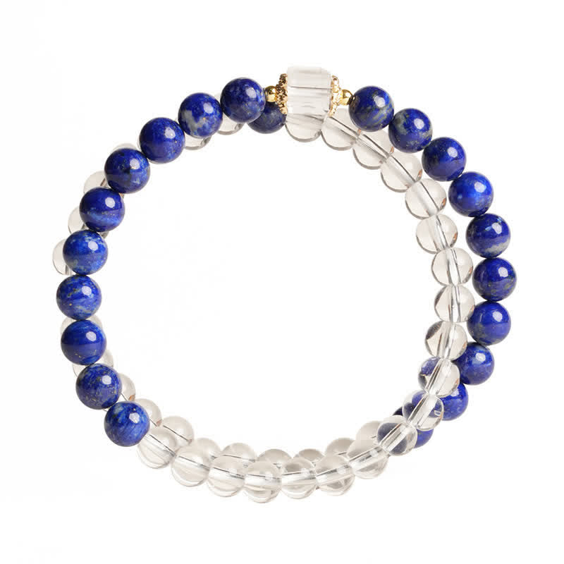Buddha Stones Lapis Lazuli Helder Kwarts Balans Armband - image 8