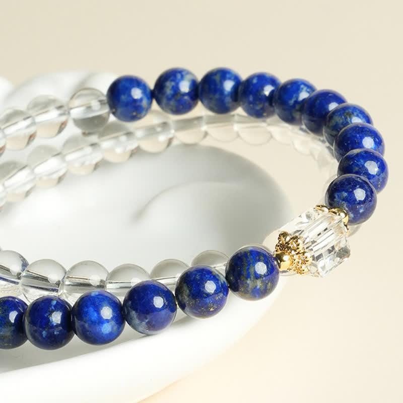 Buddha Stones Lapis Lazuli Helder Kwarts Balans Armband - image 3