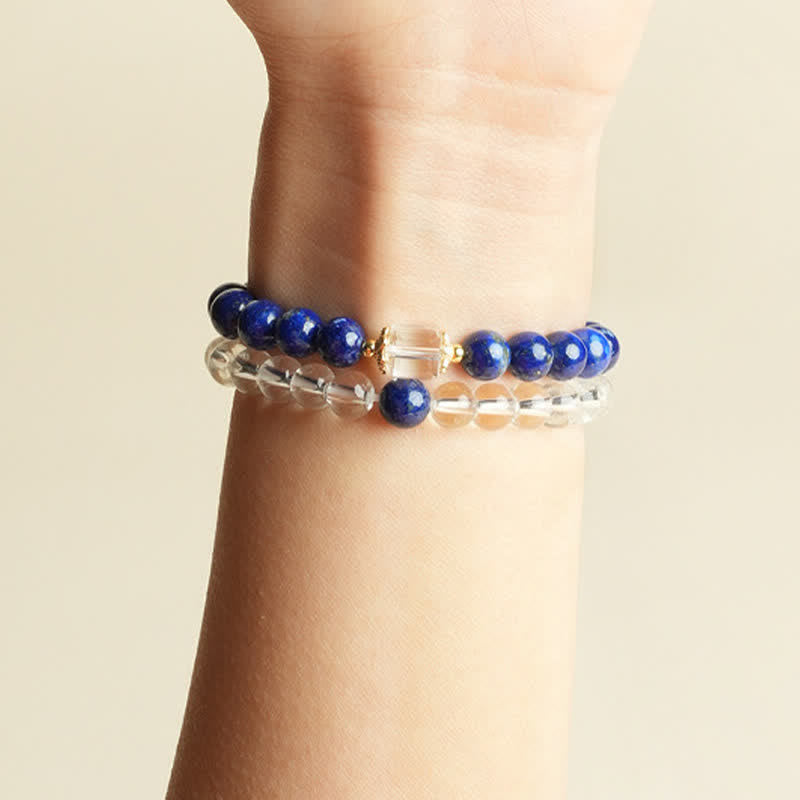 Buddha Stones Lapis Lazuli Helder Kwarts Balans Armband - image 7