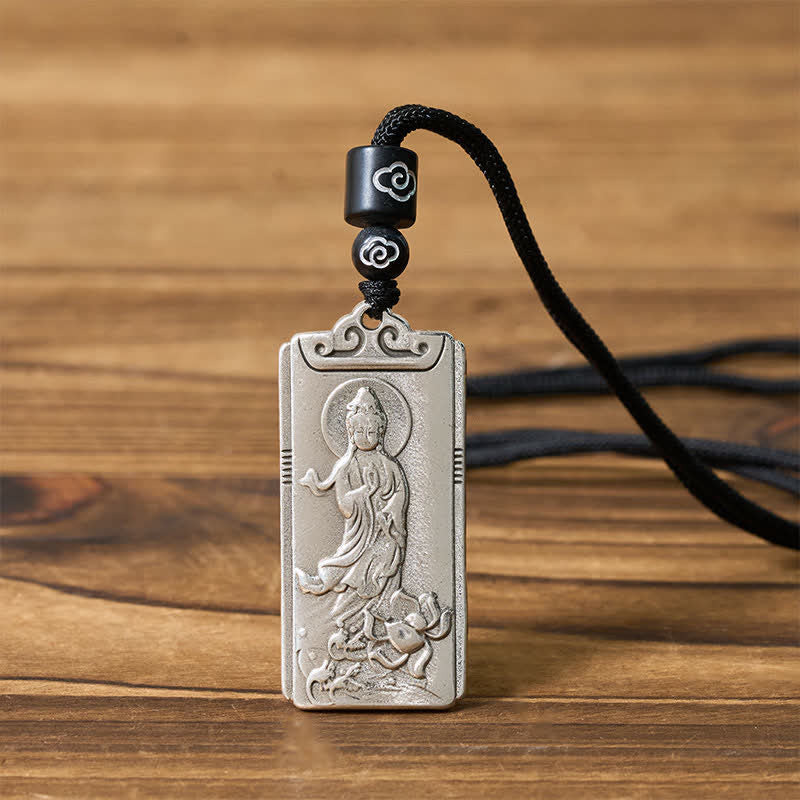 Buddha Stones Koperen Avalokiteśvara Ketting met zilveren accenten - image 4