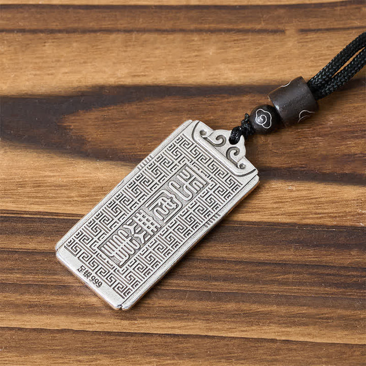 Buddha Stones Koperen hanger met zilveren drakentouw Ketting - image 7