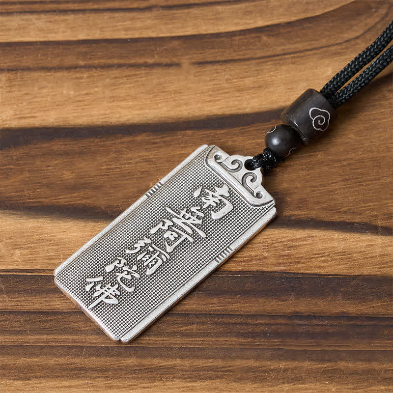 Buddha Stones Koperen kettinghanger met zilveren Namo Amitabha Ketting - Namo Amitabha - image 0