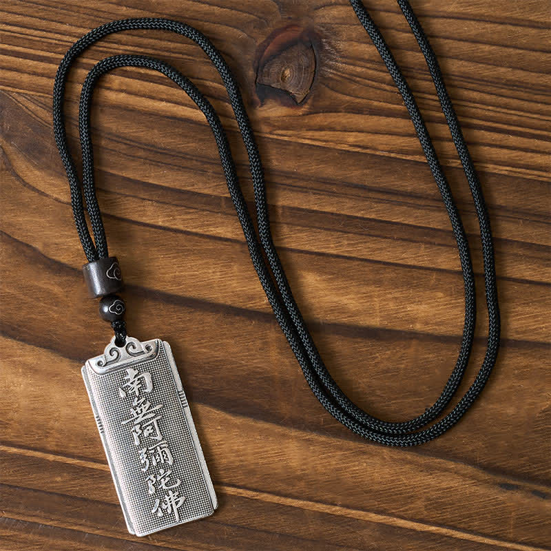 Buddha Stones Koperen kettinghanger met zilveren Namo Amitabha Ketting - image 1