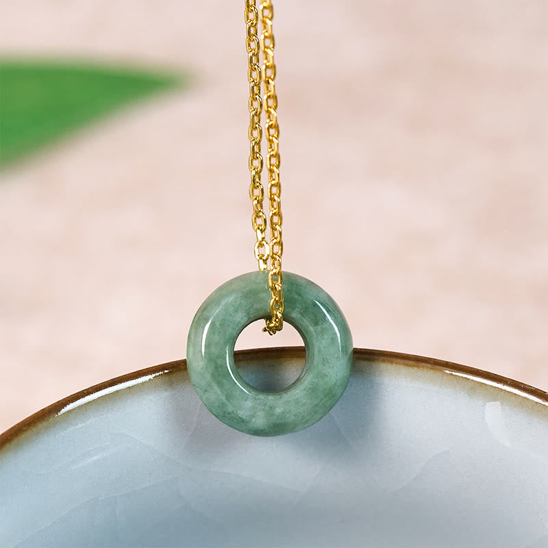 Buddha Stones Groene jade vredesgesp telraam geluk Ketting - image 2