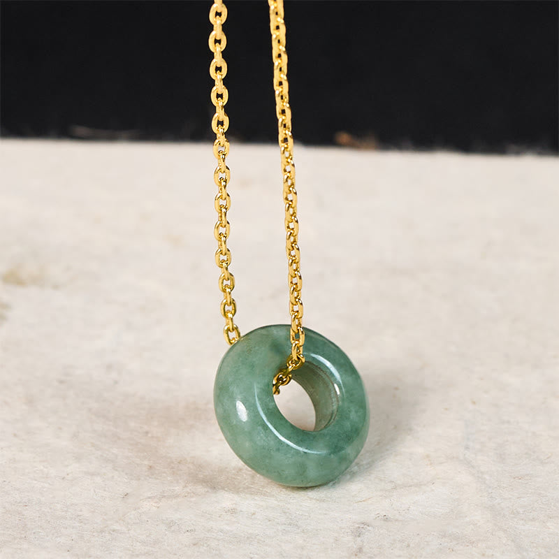 Buddha Stones Groene jade vredesgesp telraam geluk Ketting - Natuurlijke jade (kleur en afmetingen kunnen variëren) - Gouden - image 1
