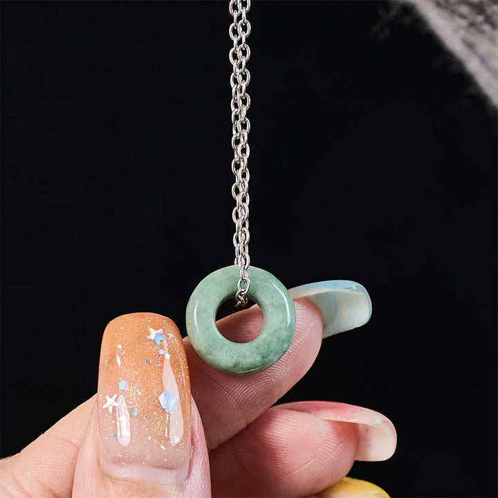 Buddha Stones Groene jade vredesgesp telraam geluk Ketting - image 14