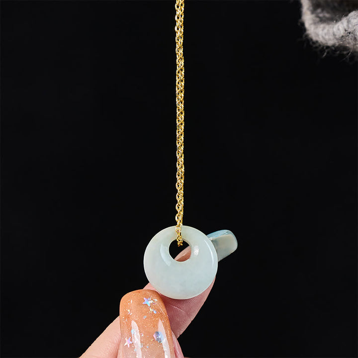 Buddha Stones Ketting met ronde gesp en jade symbool voor geluk - image 4