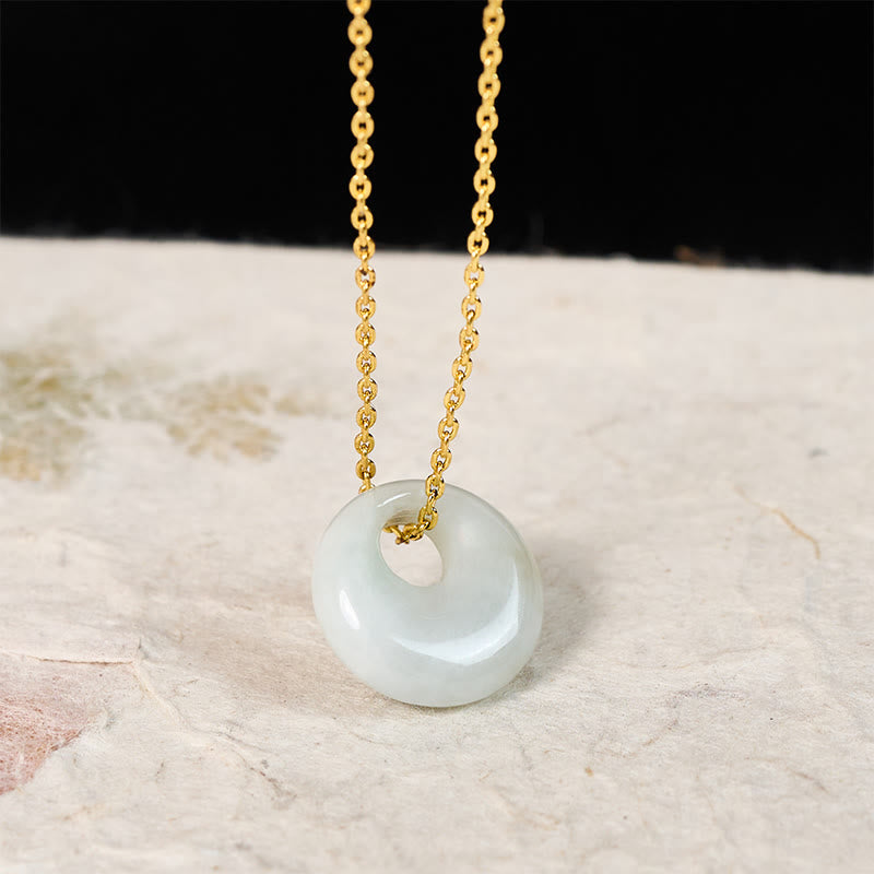 Buddha Stones Ketting met ronde gesp en jade symbool voor geluk - image 2