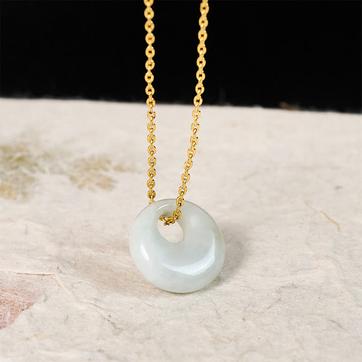 Buddha Stones Ketting met ronde gesp en jade symbool voor geluk - image 2
