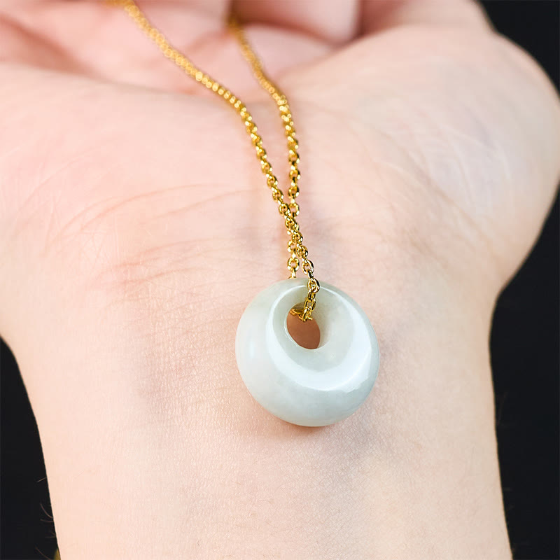 Buddha Stones Ketting met ronde gesp en jade symbool voor geluk - image 5
