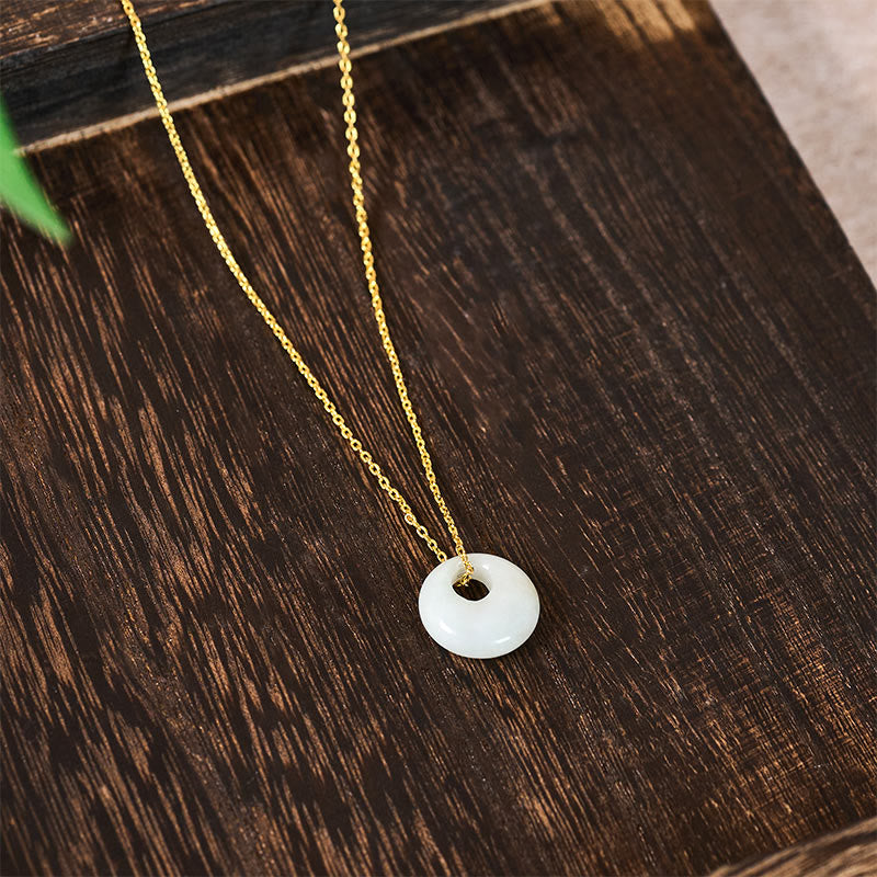 Buddha Stones Ketting met ronde gesp en jade symbool voor geluk - image 3