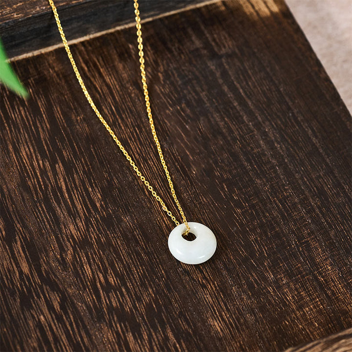 Buddha Stones Ketting met ronde gesp en jade symbool voor geluk - image 3