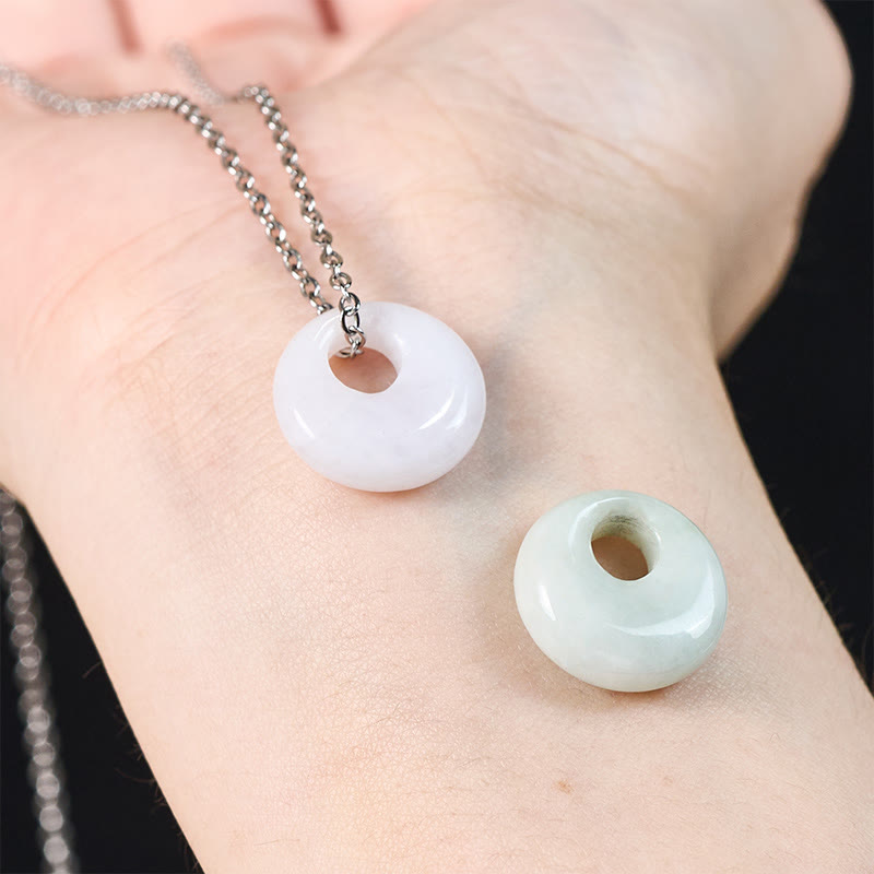 Buddha Stones Ketting met ronde gesp en jade symbool voor geluk - image 12