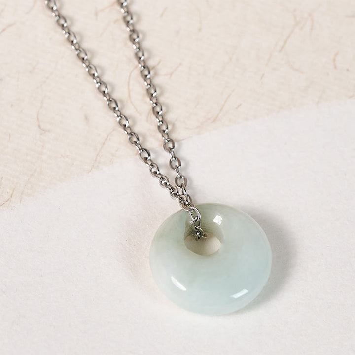 Buddha Stones Ketting met ronde gesp en jade symbool voor geluk - image 8
