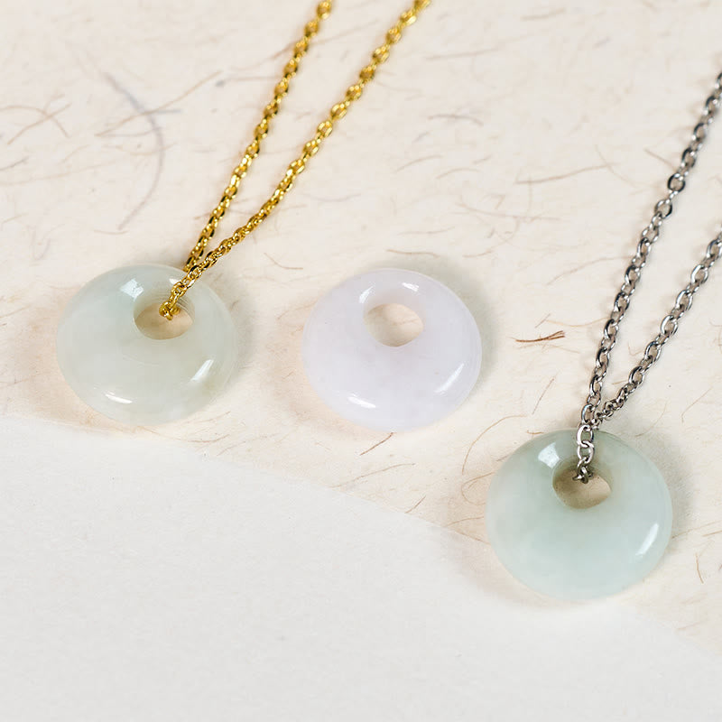 Buddha Stones Ketting met ronde gesp en jade symbool voor geluk - image 14