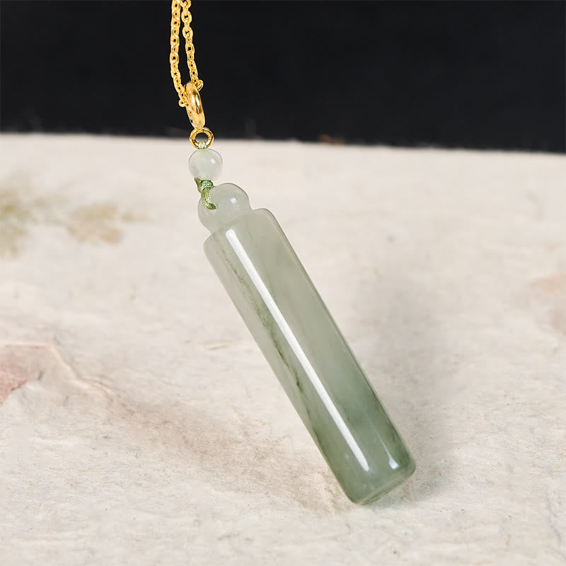 Buddha Stones Ketting van jade met cilindervormig patroon voor geluk - image 3