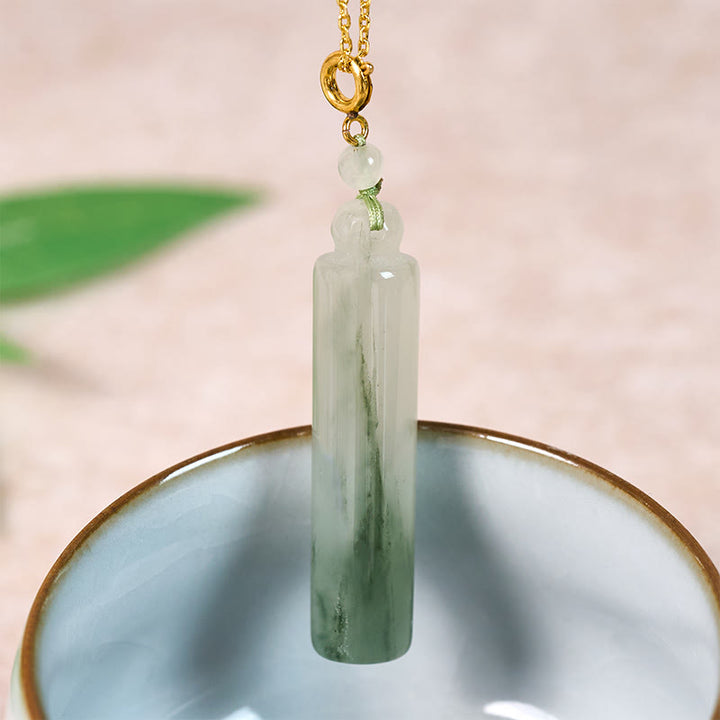 Buddha Stones Ketting van jade met cilindervormig patroon voor geluk - image 2