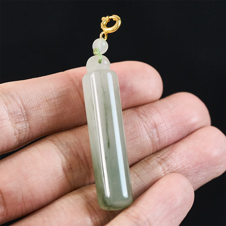 Buddha Stones Ketting van jade met cilindervormig patroon voor geluk - image 8