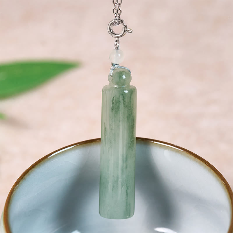 Buddha Stones Ketting van jade met cilindervormig patroon voor geluk - image 10