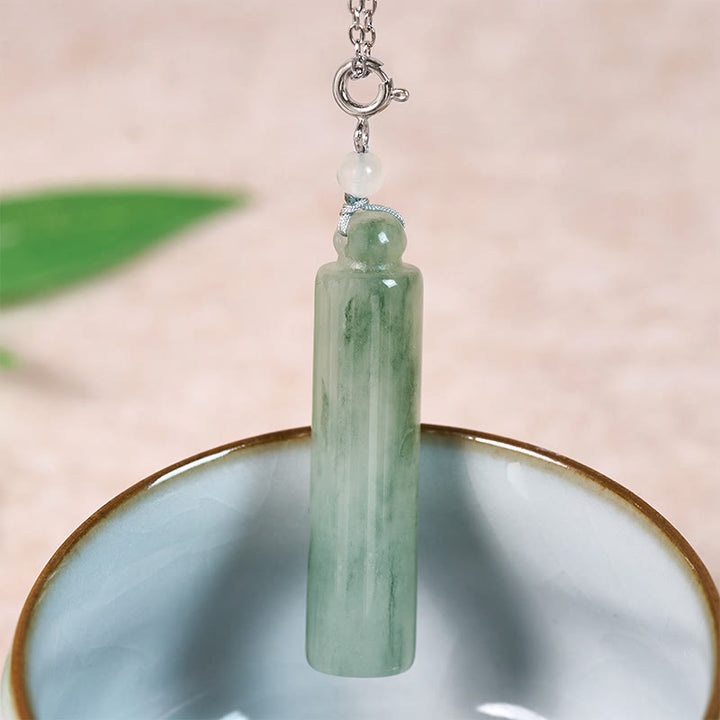Buddha Stones Ketting van jade met cilindervormig patroon voor geluk - image 10