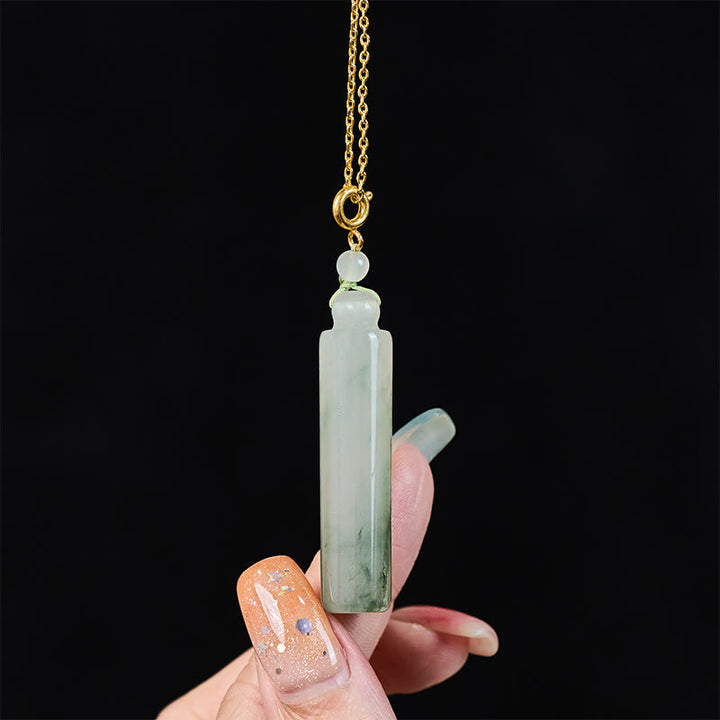 Buddha Stones Ketting van jade met cilindervormig patroon voor geluk - image 6